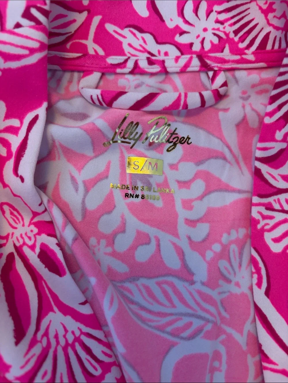 Lilly Pulitzer Dianne Knit Robe S/M Passion Fruit Pink Absolutely Flamazing - Picture 2 of 11